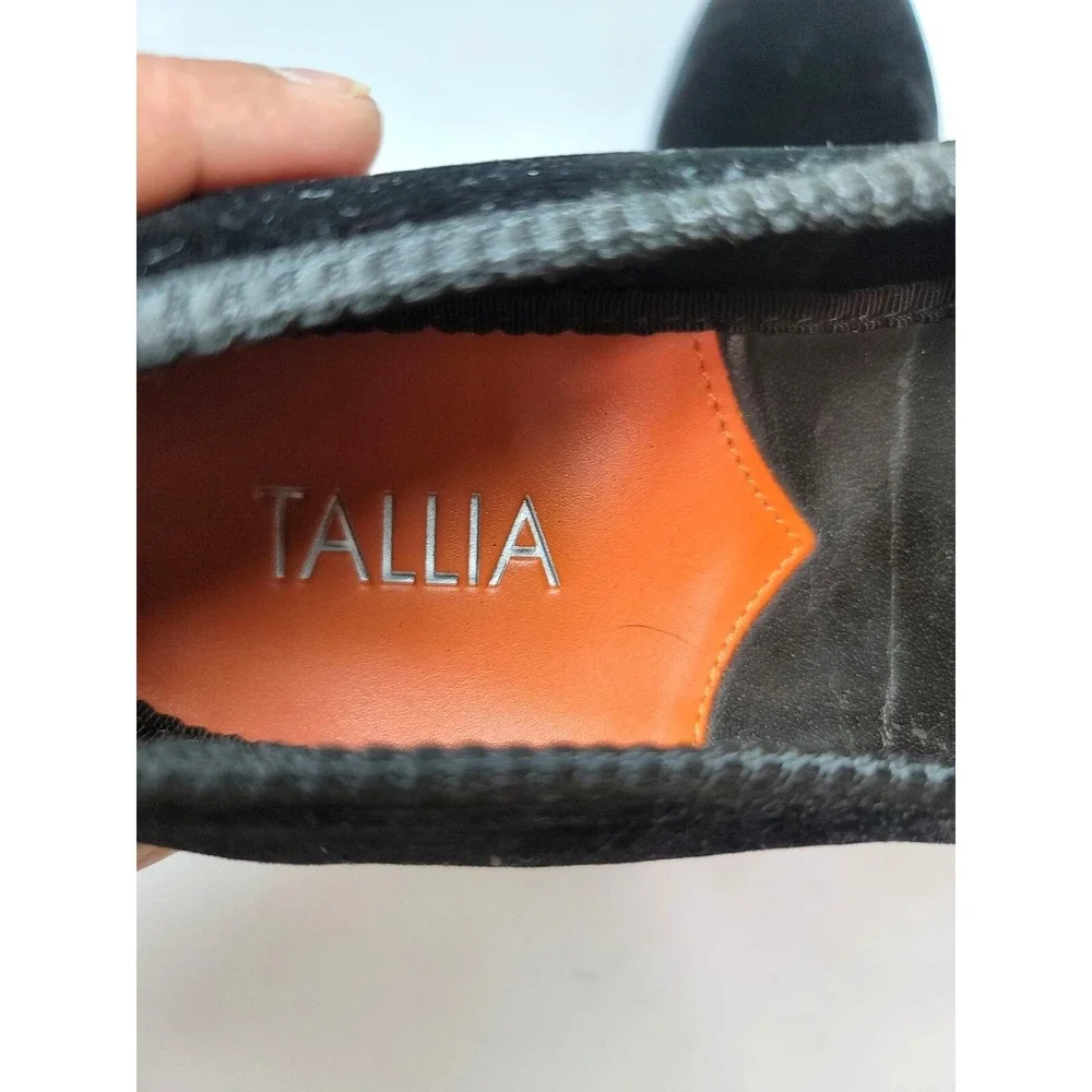 Tallia Enrico Men‎ Black Velvet Slip-On Loafers Size 8.5